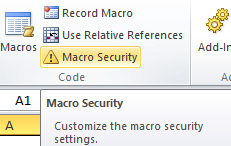 Excel macro security